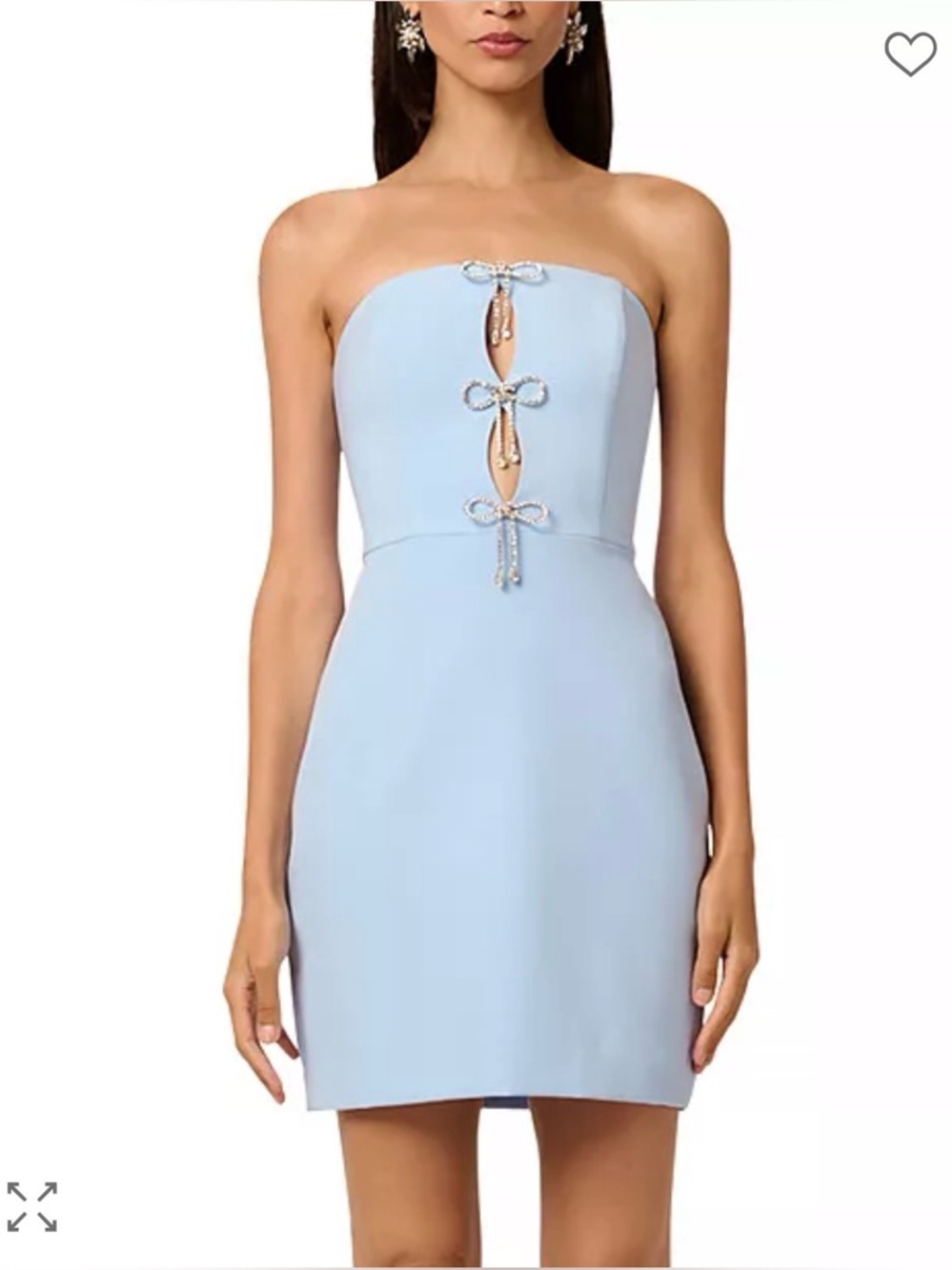 Liv foster Dakota cut out crêpe mini dress size 4 new with tag rhinestone bow
